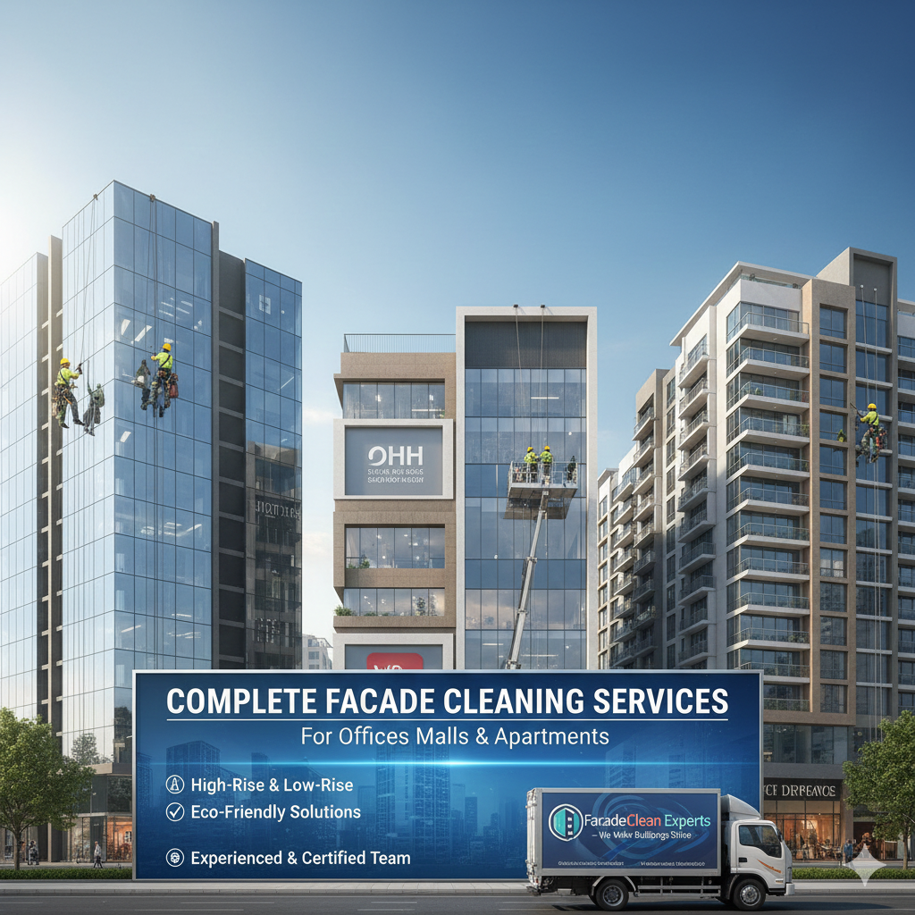 Complete Facade Cleaning Services for Offices, Malls & Apartments