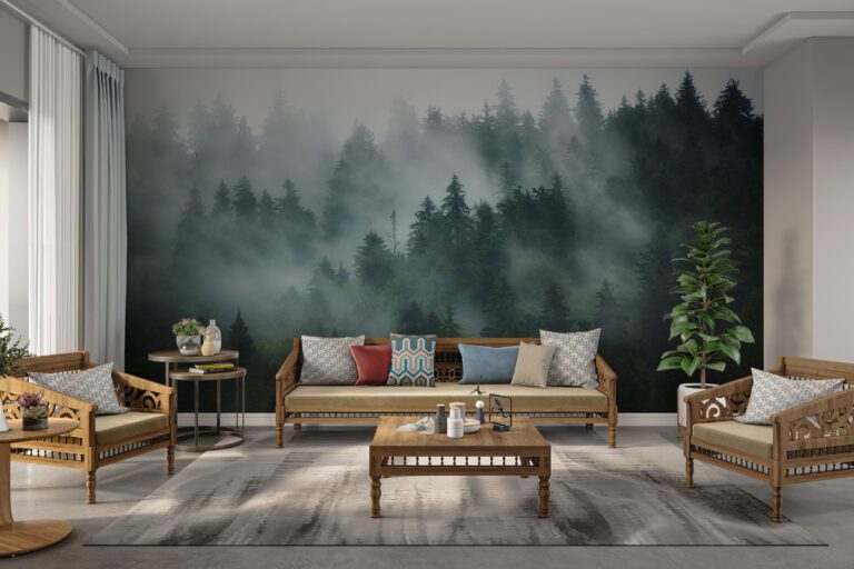 Green-Tree-Foggy-Forest-Jungle-Wallpaper-Murals-Forest-02