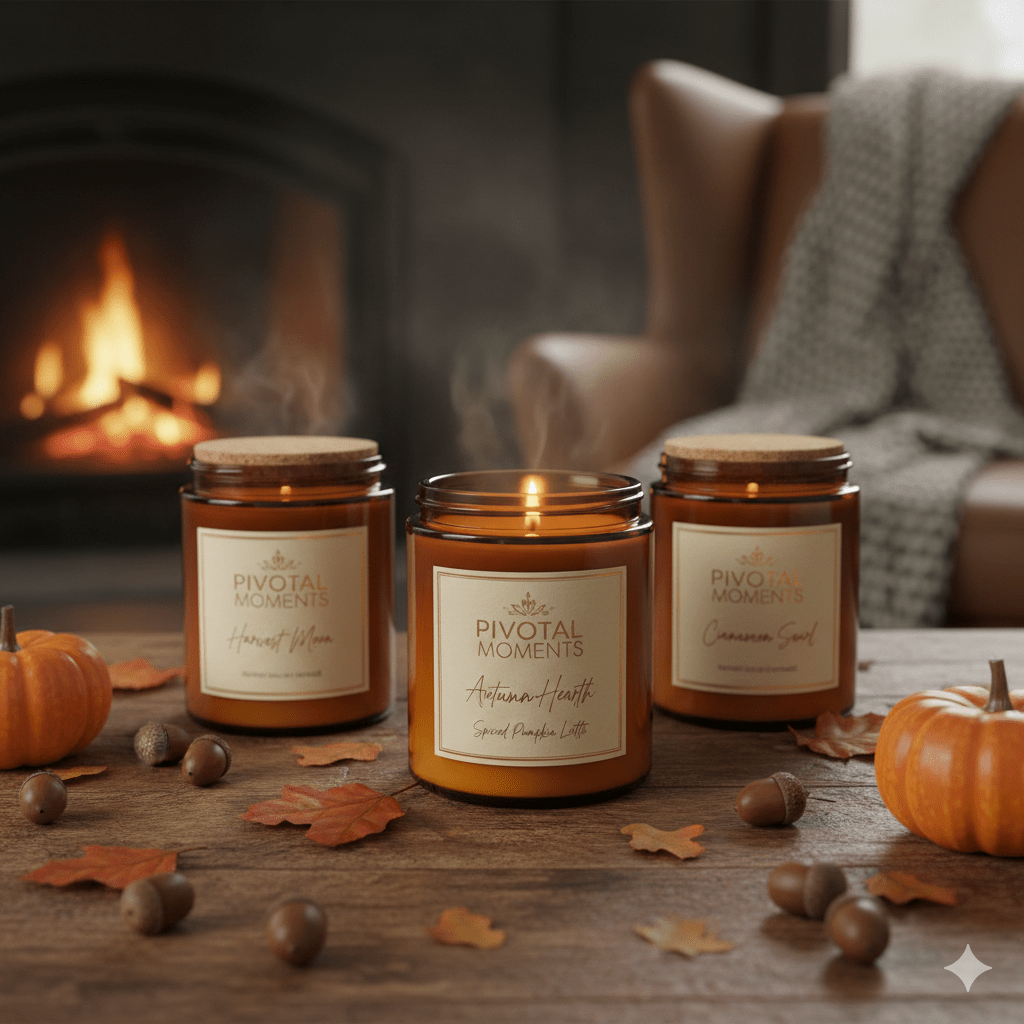 Autumn-Scented Candles: Creating Cozy Moments with Pivotal Moments by Just Jeannie