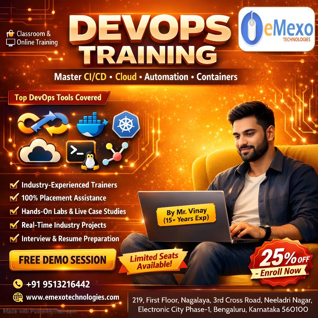 Best DevOps Training in Electronic City Bangalore – Build a High-Growth IT Career with eMexo Technologies