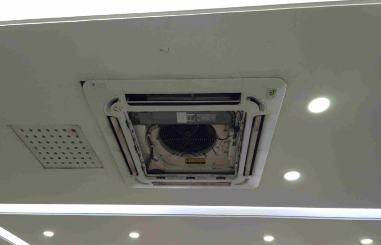 close-up-dirty-broken-inside-compartments-air-conditioner